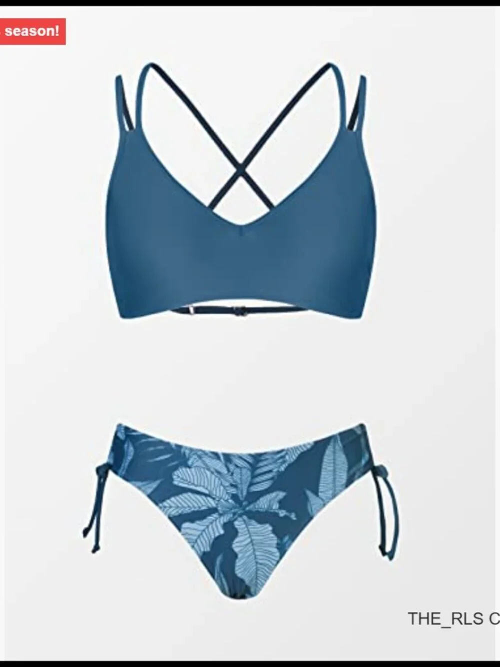 Two Piece Bikini Set with Criss Cross Back and Double Spaghetti Straps